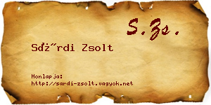 Sárdi Zsolt névjegykártya